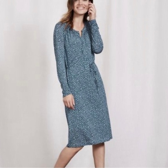 Boden Audrey Blue Floral Print Dress Size 4L - Picture 1 of 10